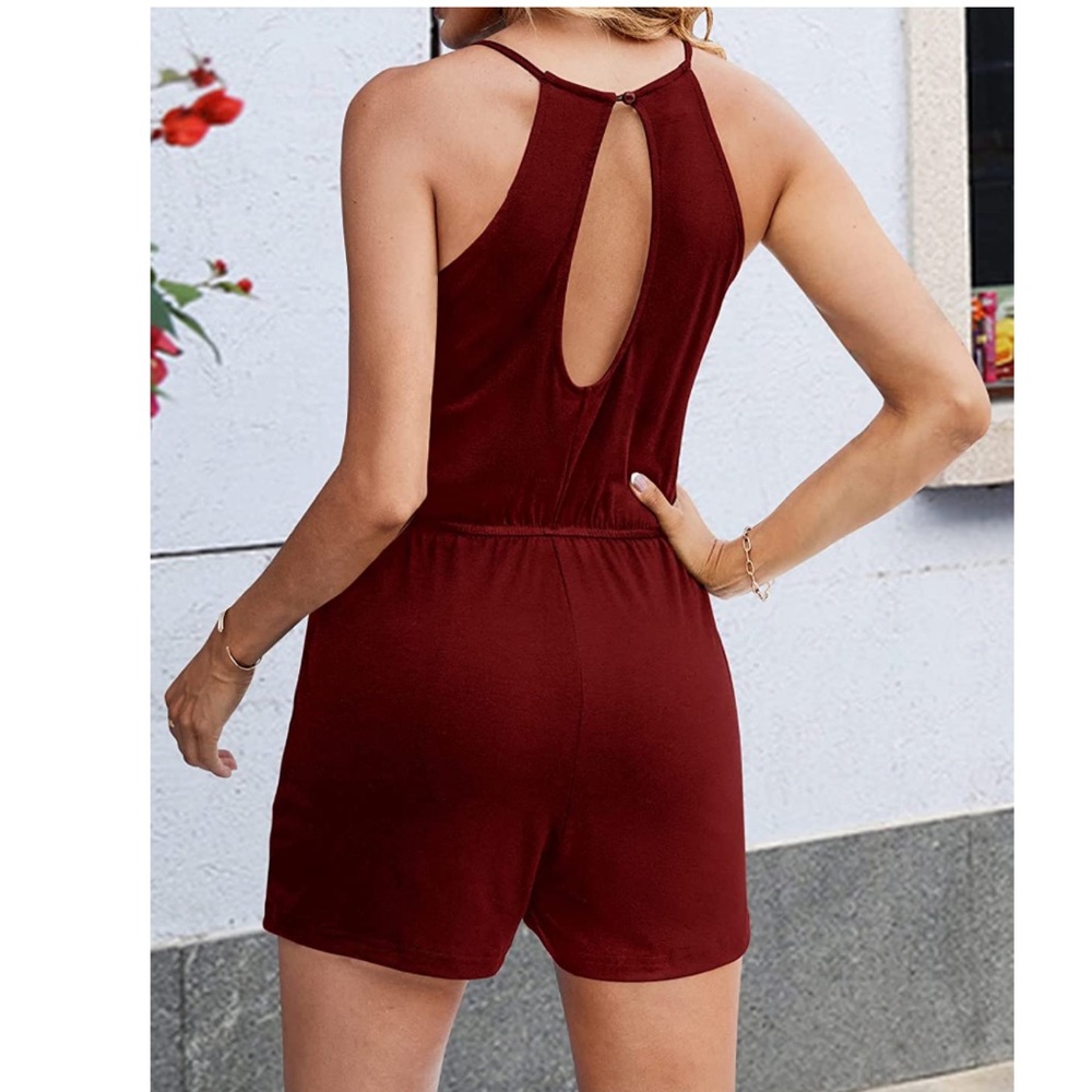 NEW• Atelier Jai Chic Meets Comfy Merlot Soft Romper w Pockets•XL
